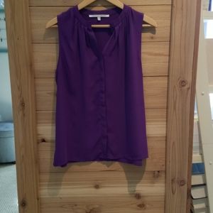 Purple sleeveless blouse